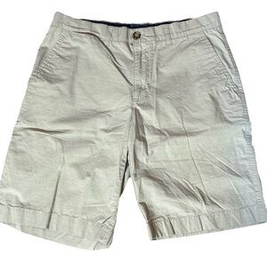 Tommy Hilfiger Men's Classic Flat Front Shorts, Khaki Color, Woven Cotton, 32” W